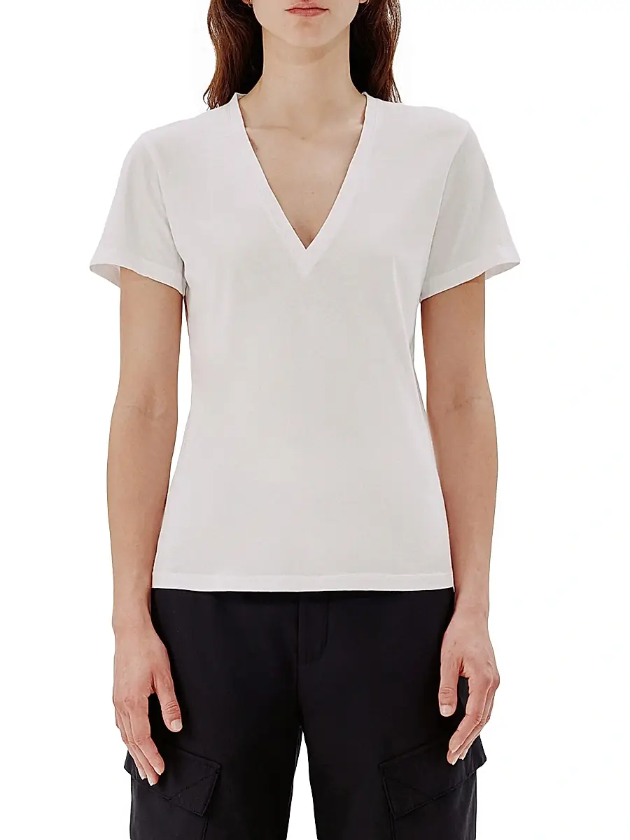 Another Tomorrow Women's V-Neck Tee | Thumbnail 2 Another Tomorrow Women's V-Neck Tee | Thumbnail 2