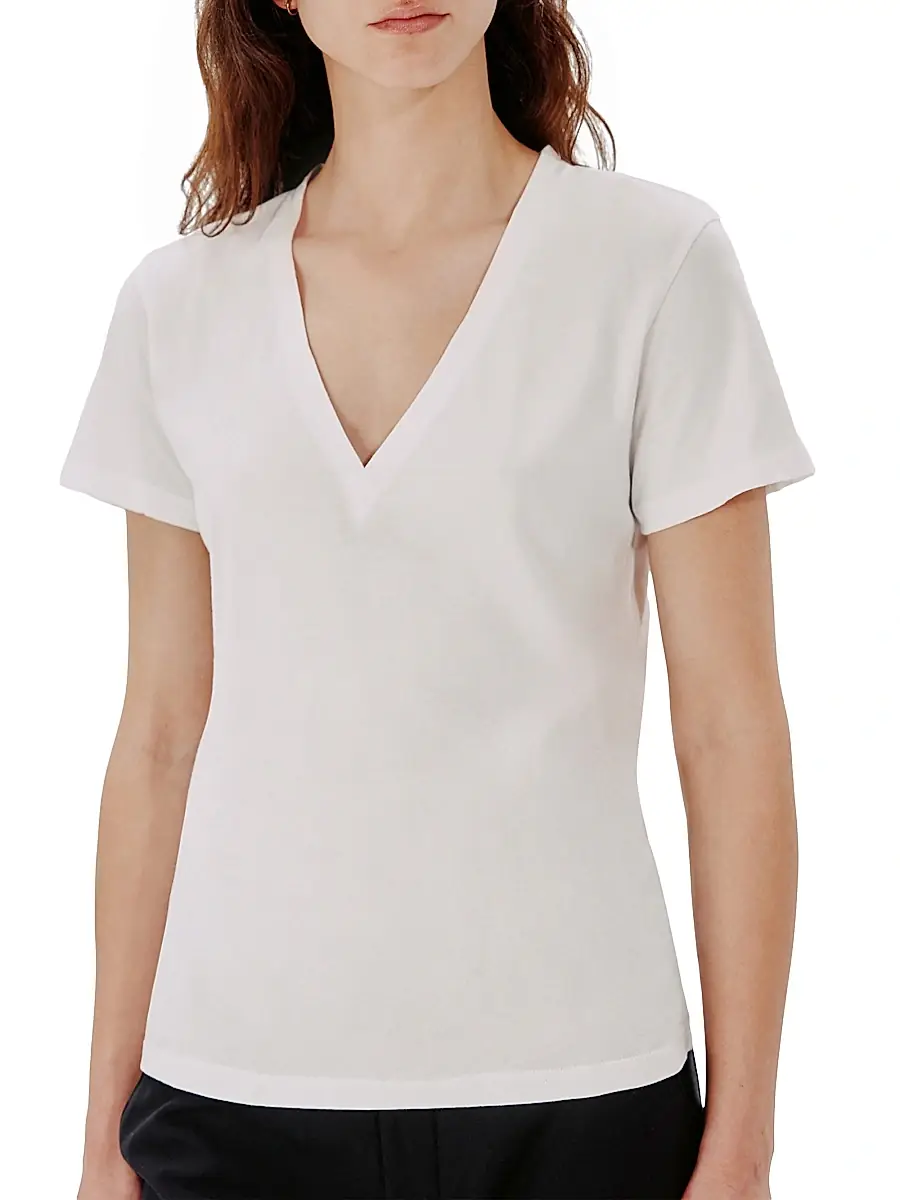 Another Tomorrow Women's V-Neck Tee | Thumbnail 5 Another Tomorrow Women's V-Neck Tee | Thumbnail 5