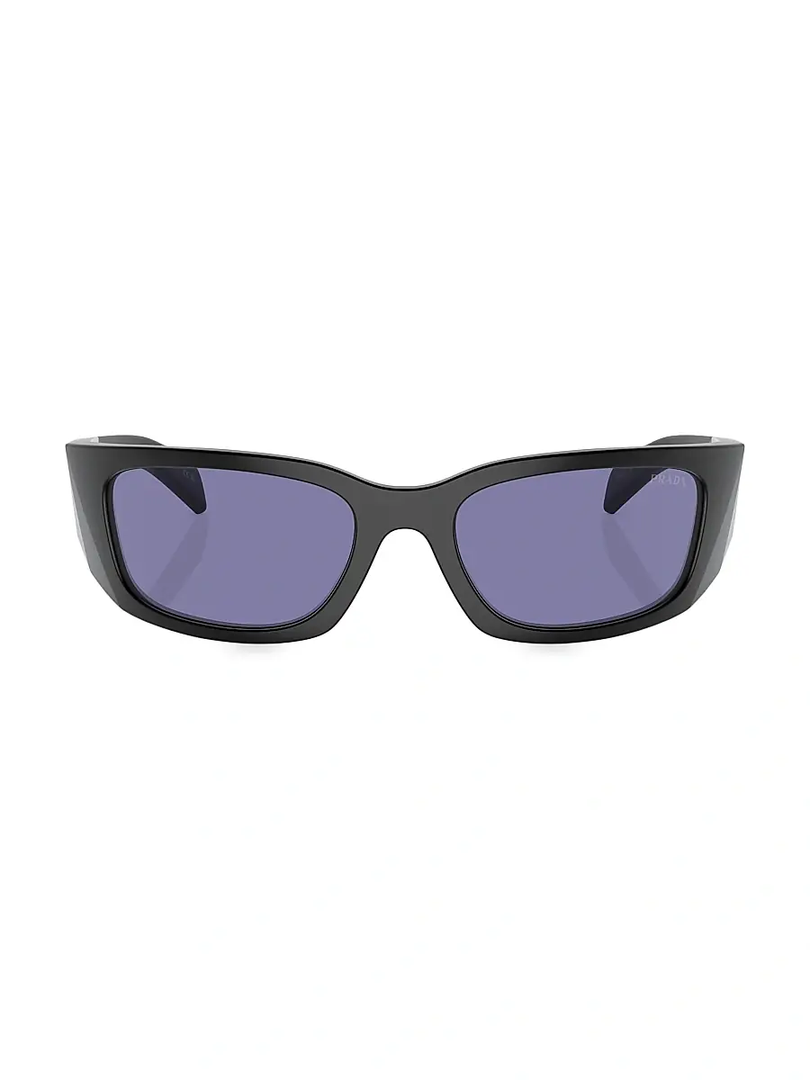 Prada Men's 60MM Butterfly Sunglasses - Matte Black Lilac | Thumbnail 2