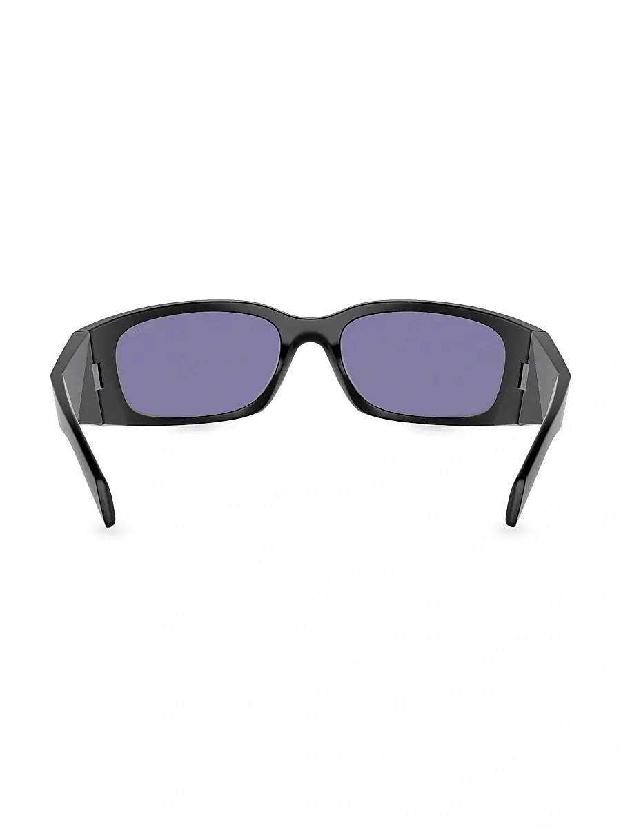 Prada Men's 60MM Butterfly Sunglasses - Matte Black Lilac | Thumbnail 4