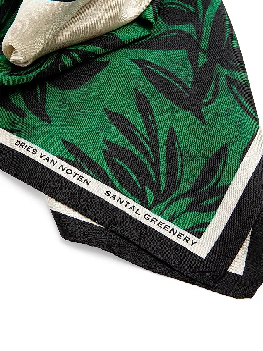 Dries Van Noten Women's Santal Greenery Silk Foulard Scarf | Thumbnail 2 Dries Van Noten Women's Santal Greenery Silk Foulard Scarf | Thumbnail 2