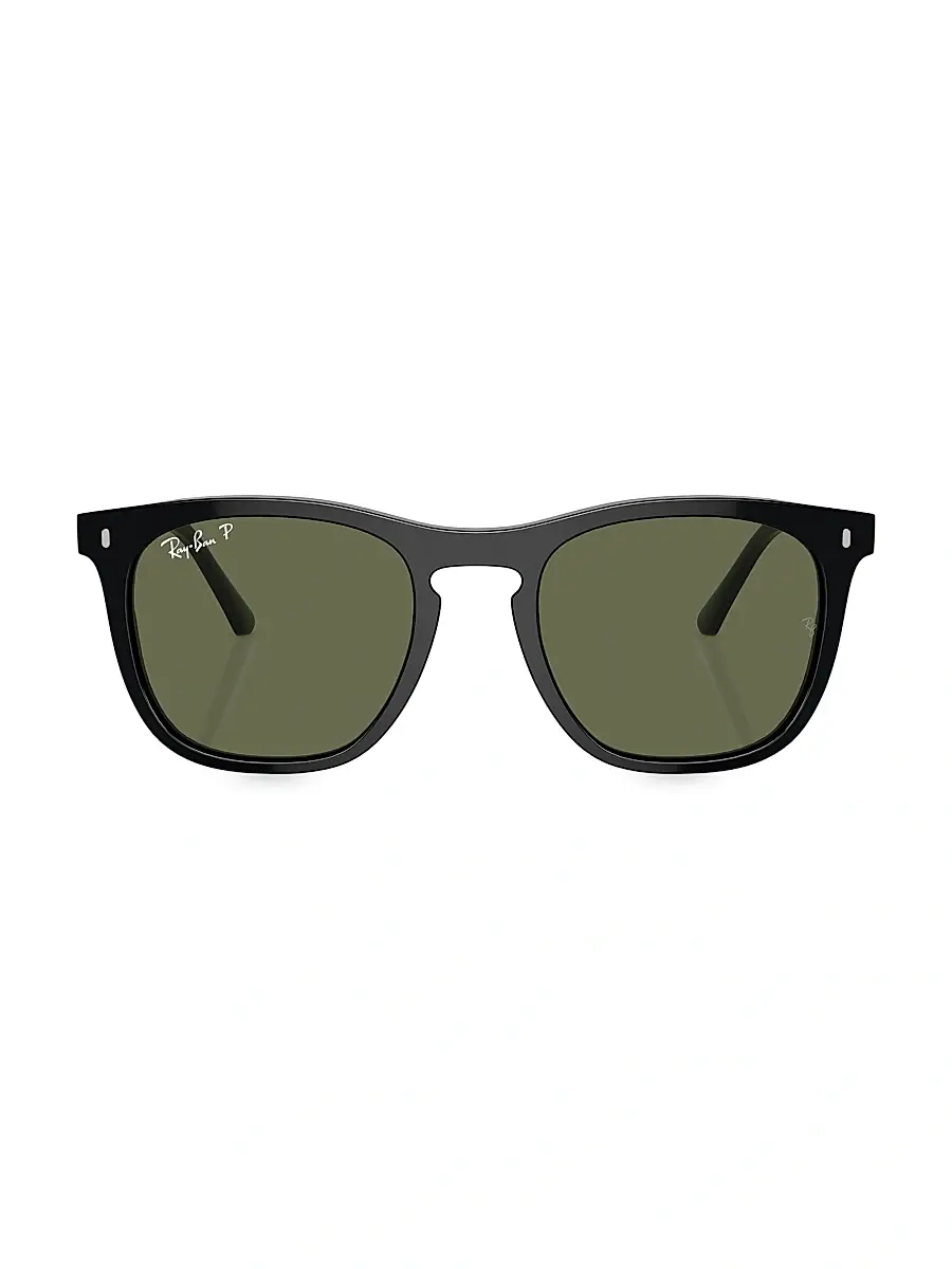 Ray-Ban Men's RB2210 53MM Square Sunglasses - Black Dark Green | Thumbnail 2