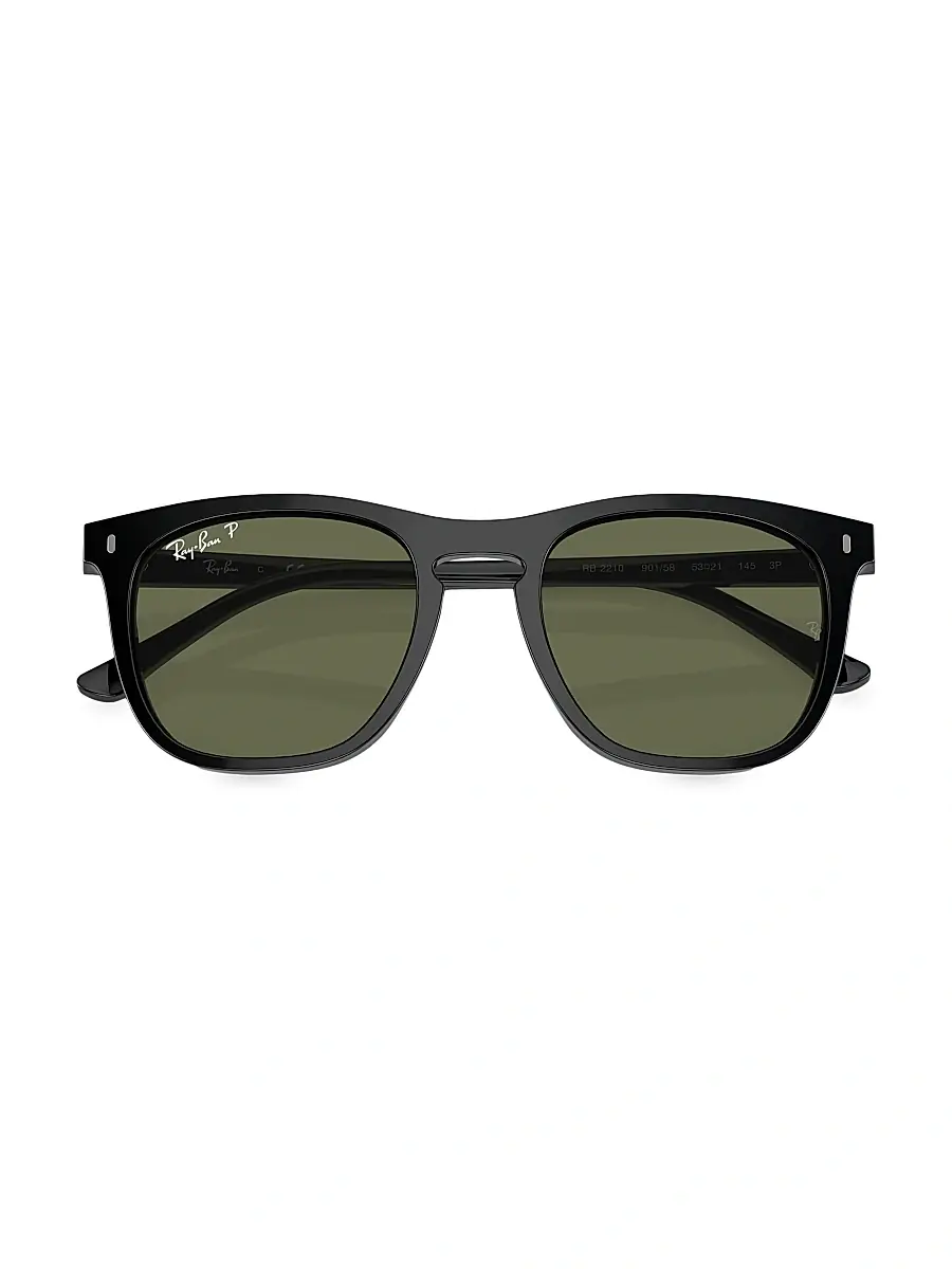 Ray-Ban Men's RB2210 53MM Square Sunglasses - Black Dark Green | Thumbnail 5