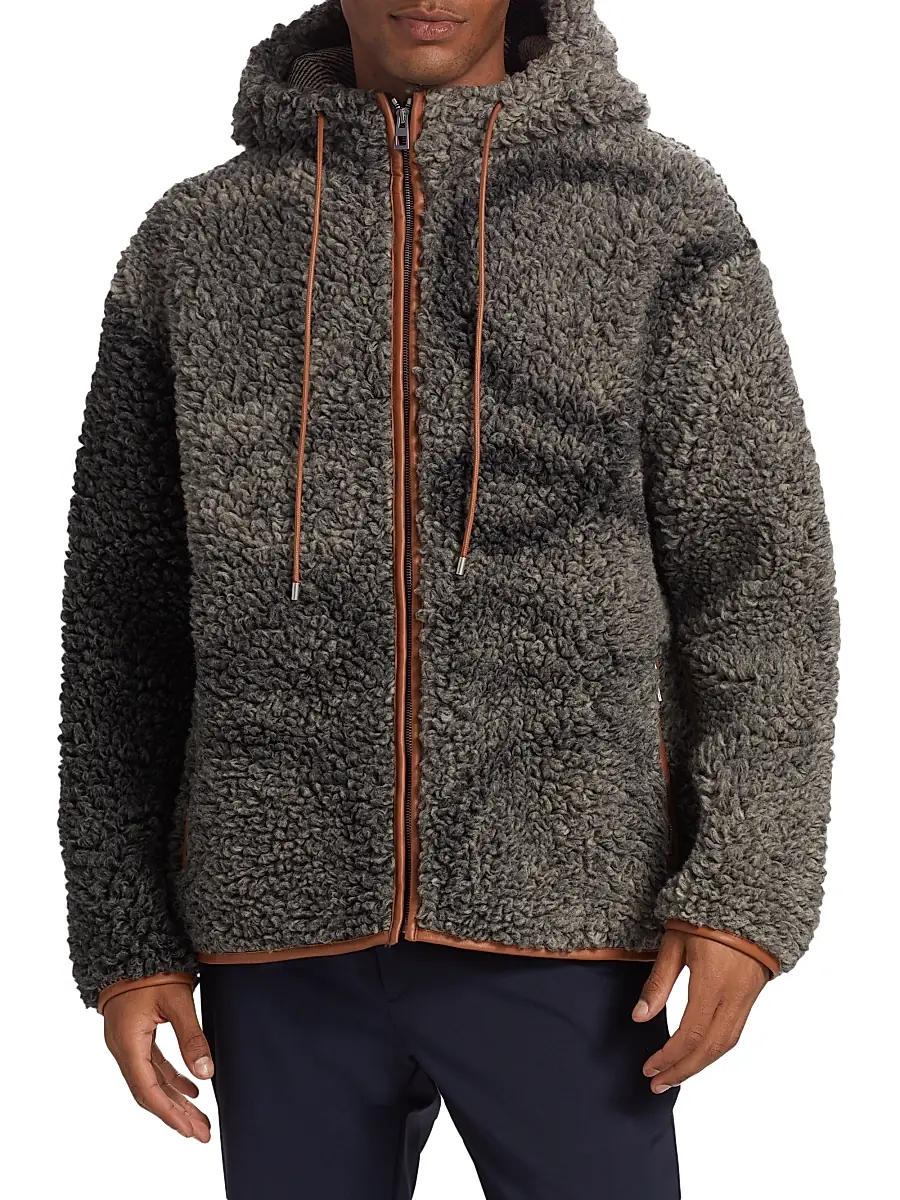 Loewe Men's Fleece Hooded Logo Jacket | Thumbnail 3