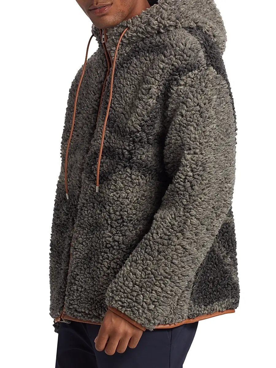 Loewe Men's Fleece Hooded Logo Jacket | Thumbnail 4