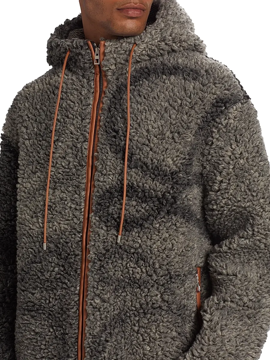 Loewe Men's Fleece Hooded Logo Jacket | Thumbnail 6