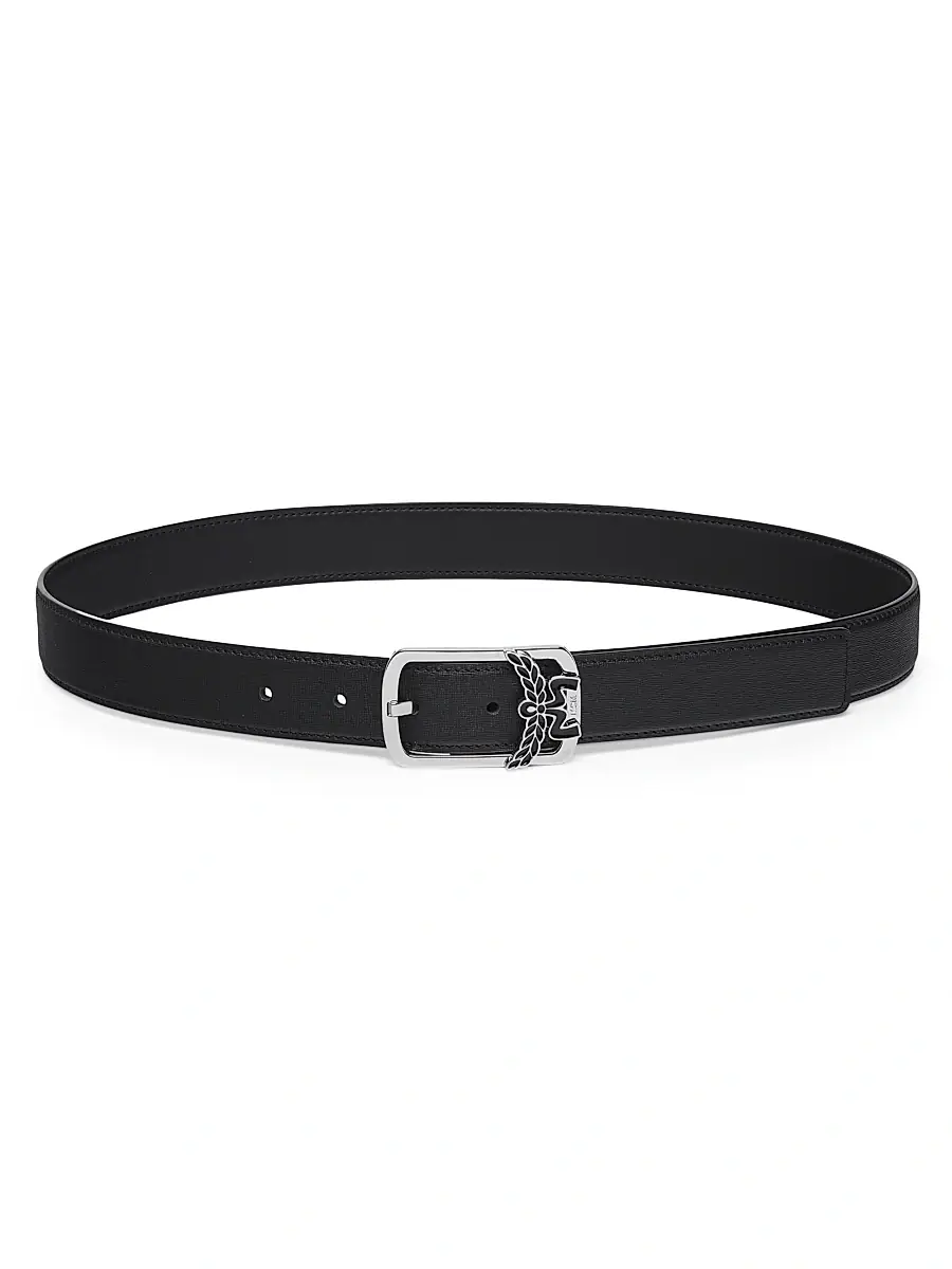 MCM Men's Aren Leather Belt - Black | Image 1 MCM Men's Aren Leather Belt - Black | Image 1