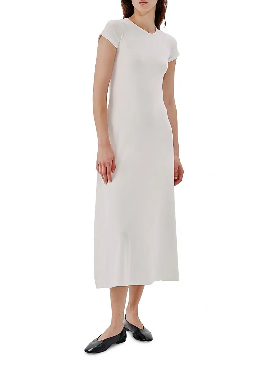 Another Tomorrow Women's Fitted Tee Dress | Thumbnail 2