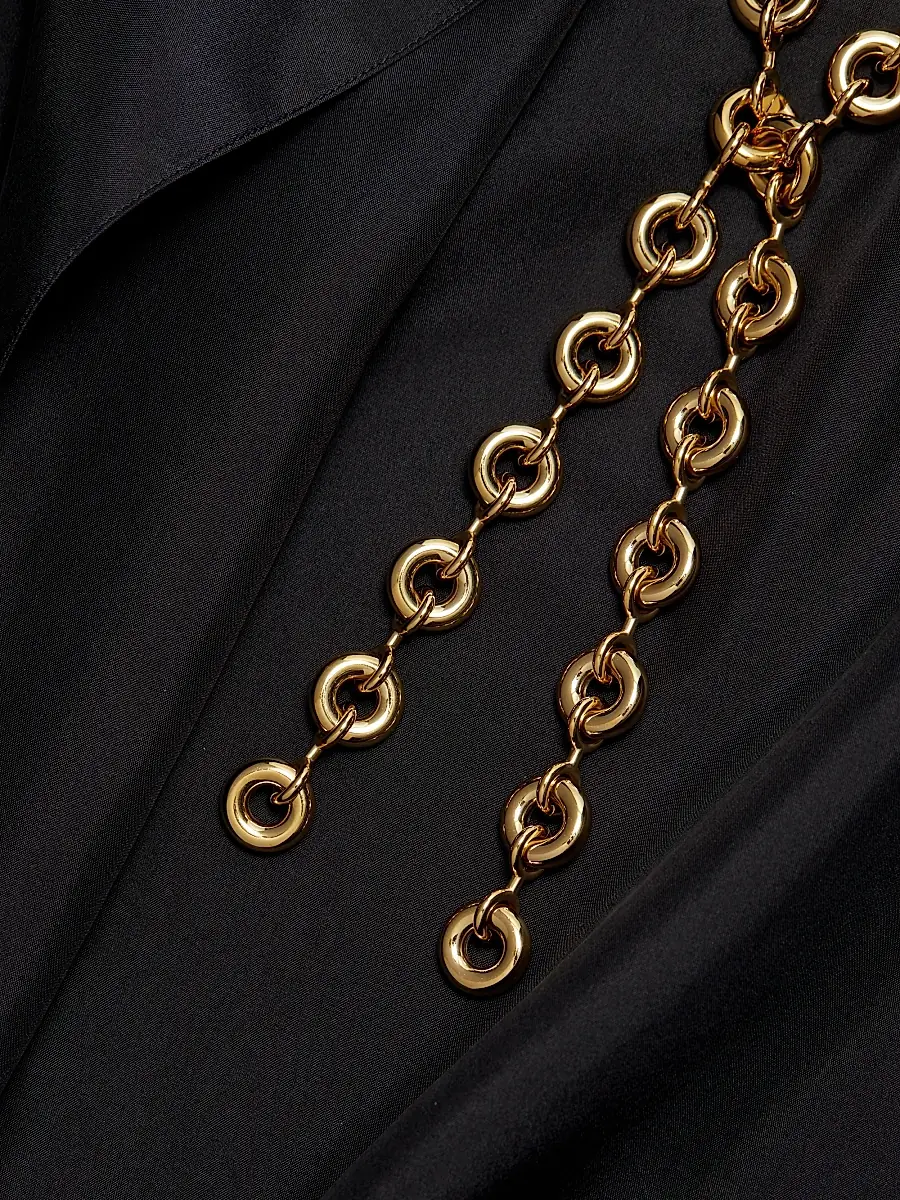 LOEWE Women's Silk Chain Midi Dress - Dark Anthracite | Thumbnail 7 LOEWE Women's Silk Chain Midi Dress - Dark Anthracite | Thumbnail 7