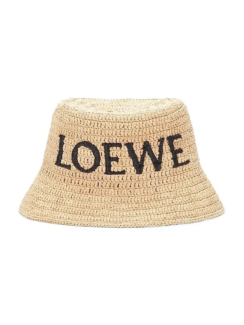 Loewe Women's x Paula's Ibiza Raffia Logo Bucket Hat