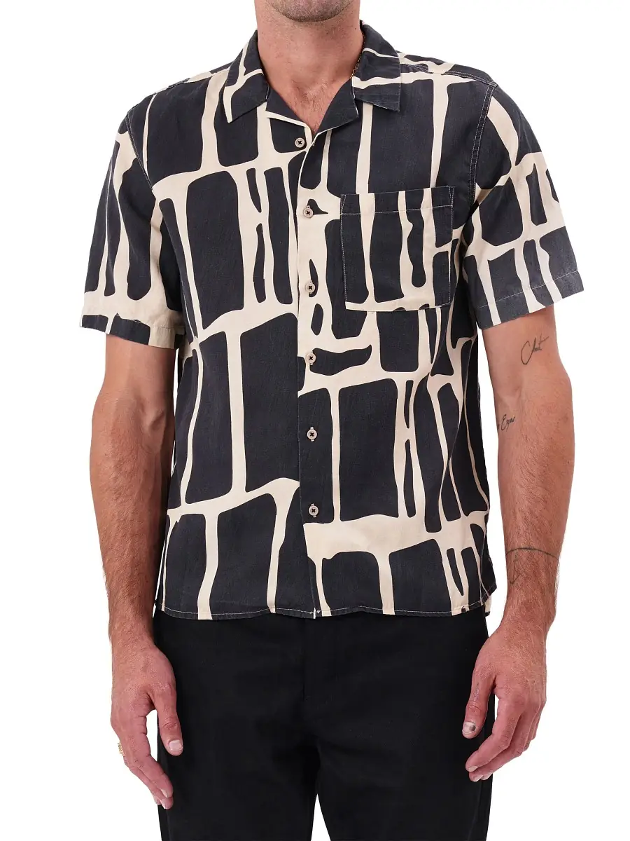 Neuw Denim Men's Curtis Short-Sleeve Shirt - Black | Image 1 Neuw Denim Men's Curtis Short-Sleeve Shirt - Black | Image 1