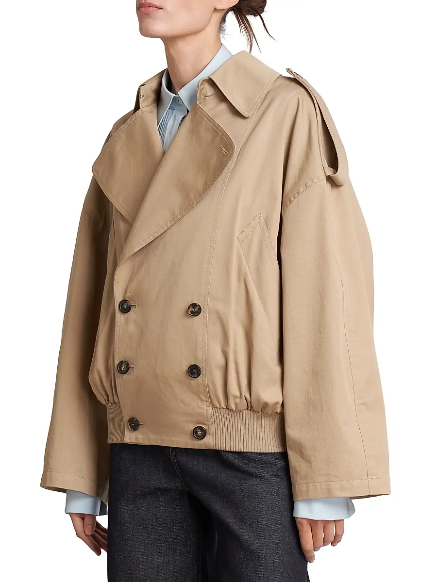 LOEWE Women's Balloon Double-Breasted Jacket - Kraft Beige | Thumbnail 4 LOEWE Women's Balloon Double-Breasted Jacket - Kraft Beige | Thumbnail 4