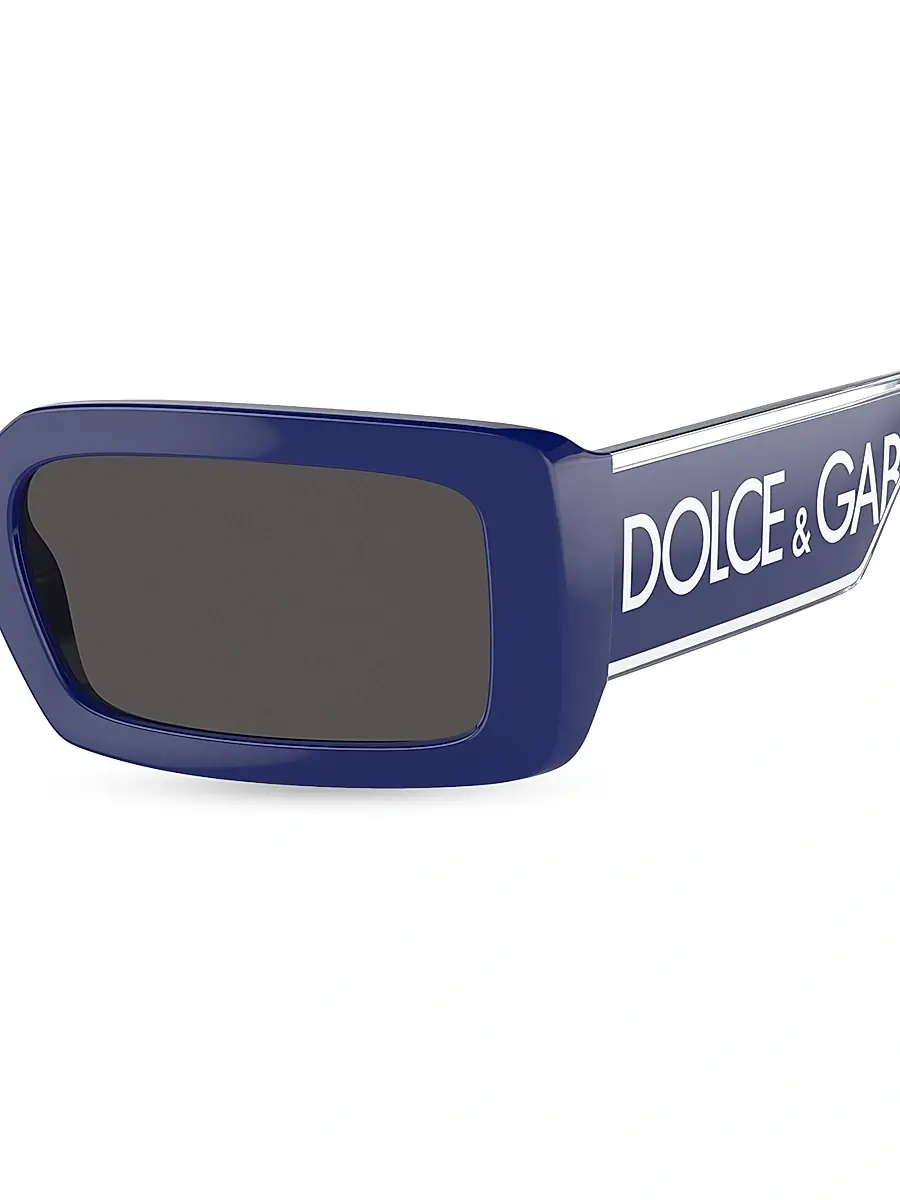 Dolce & Gabbana Men's 53MM Rectangular Sunglasses - Blue | Thumbnail 3 Dolce & Gabbana Men's 53MM Rectangular Sunglasses - Blue | Thumbnail 3