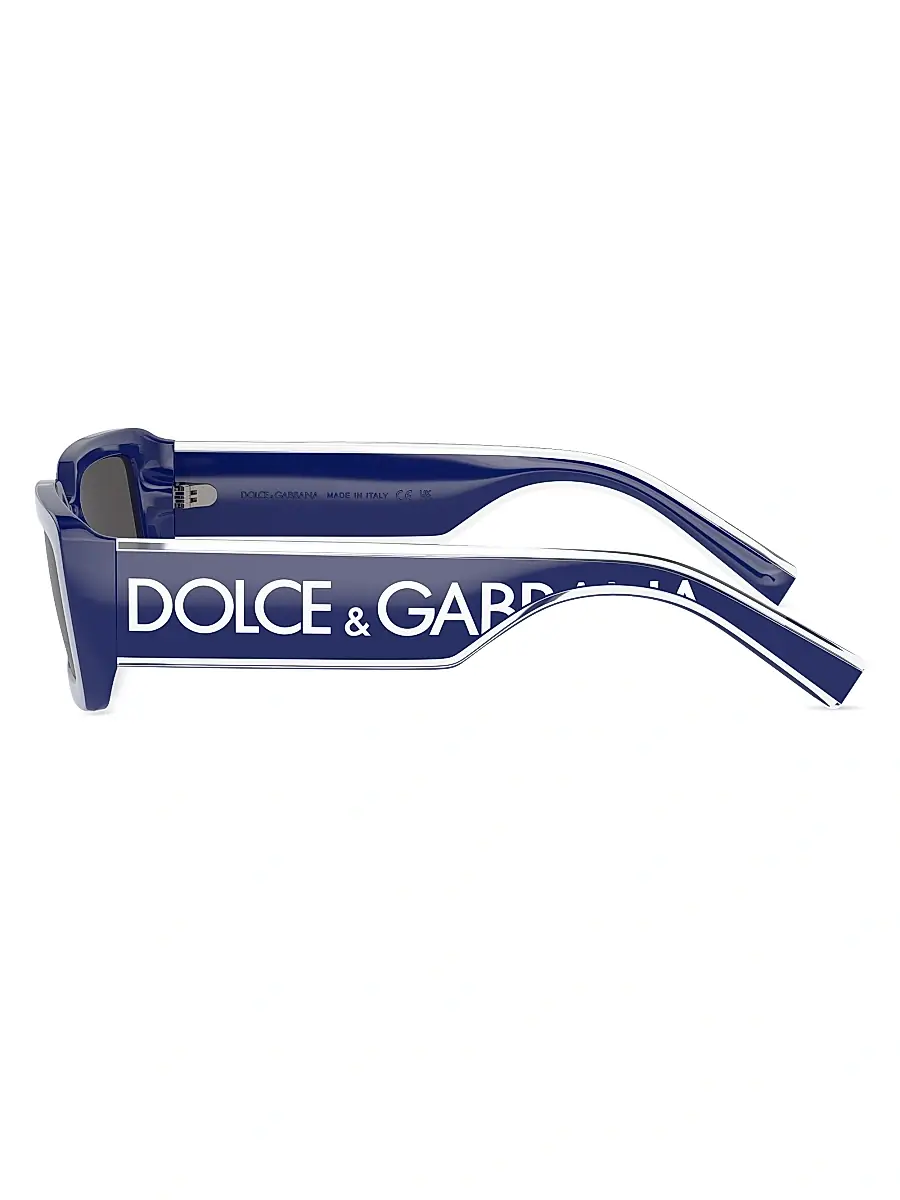 Dolce & Gabbana Men's 53MM Rectangular Sunglasses - Blue | Thumbnail 4 Dolce & Gabbana Men's 53MM Rectangular Sunglasses - Blue | Thumbnail 4