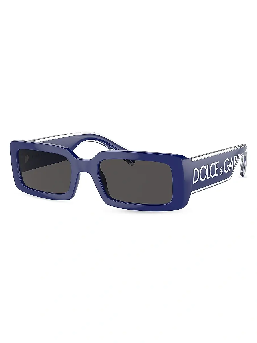 Dolce & Gabbana Men's 53MM Rectangular Sunglasses - Blue | Image 1 Dolce & Gabbana Men's 53MM Rectangular Sunglasses - Blue | Image 1