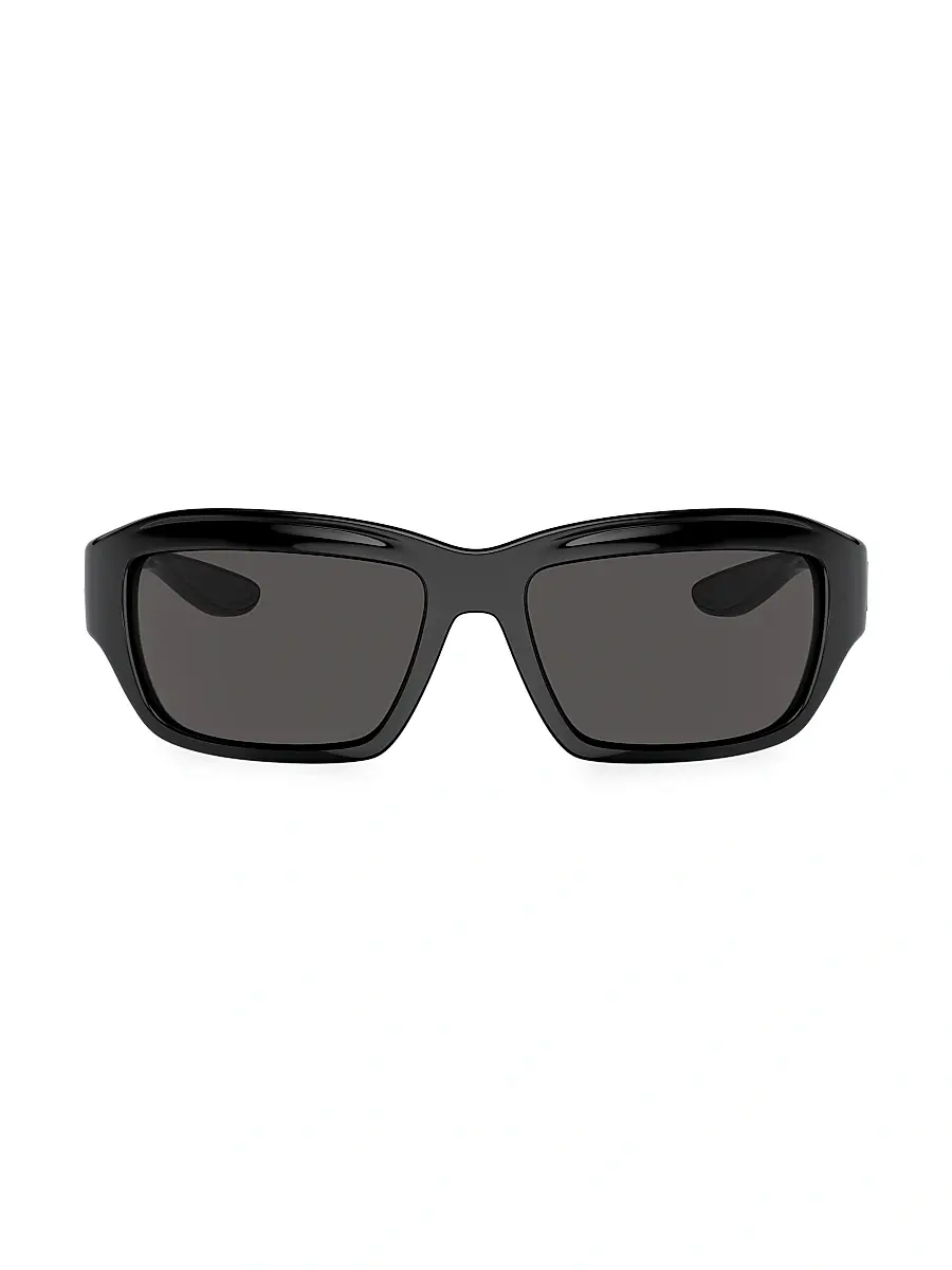 Men's 59MM Rectangular Sunglasses - Black Men's 59MM Rectangular Sunglasses - Black