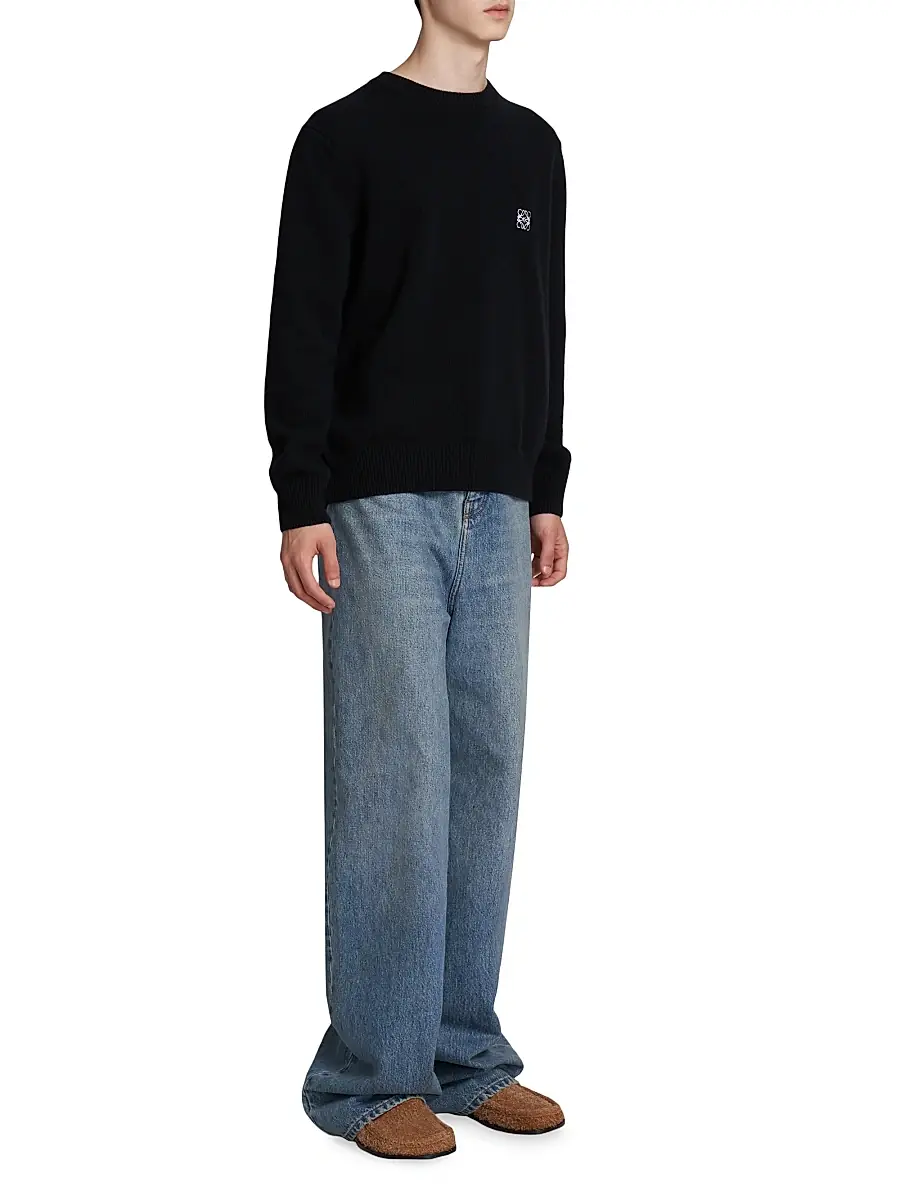 Loewe Men's Logo Wool Crewneck Sweater | Thumbnail 2 Loewe Men's Logo Wool Crewneck Sweater | Thumbnail 2