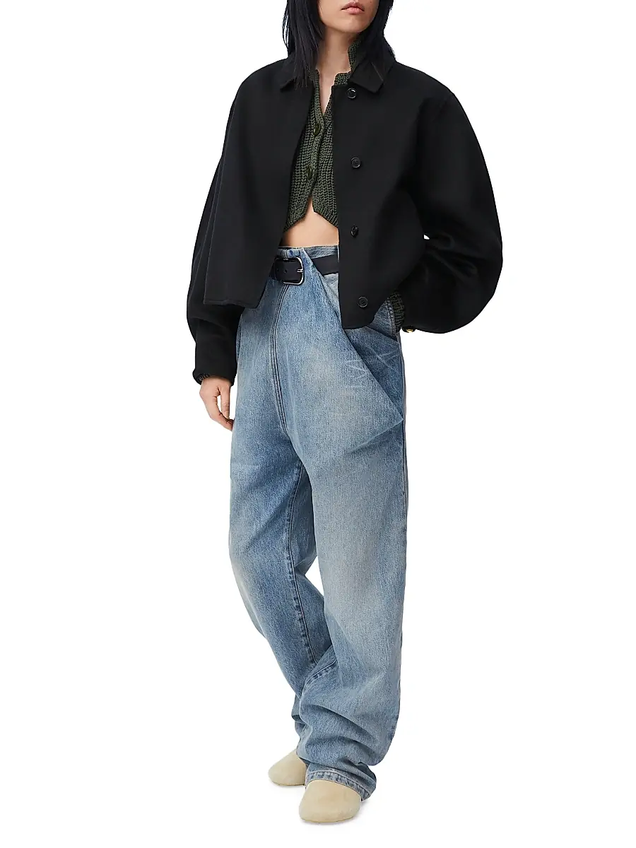 LOEWE Women's Pebble Wool-Cashmere Jacket - Black | Thumbnail 2 LOEWE Women's Pebble Wool-Cashmere Jacket - Black | Thumbnail 2