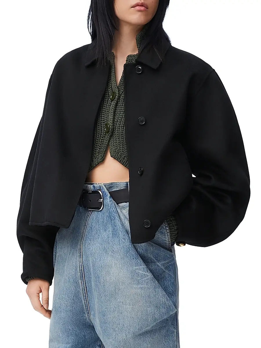 LOEWE Women's Pebble Wool-Cashmere Jacket - Black | Thumbnail 3 LOEWE Women's Pebble Wool-Cashmere Jacket - Black | Thumbnail 3