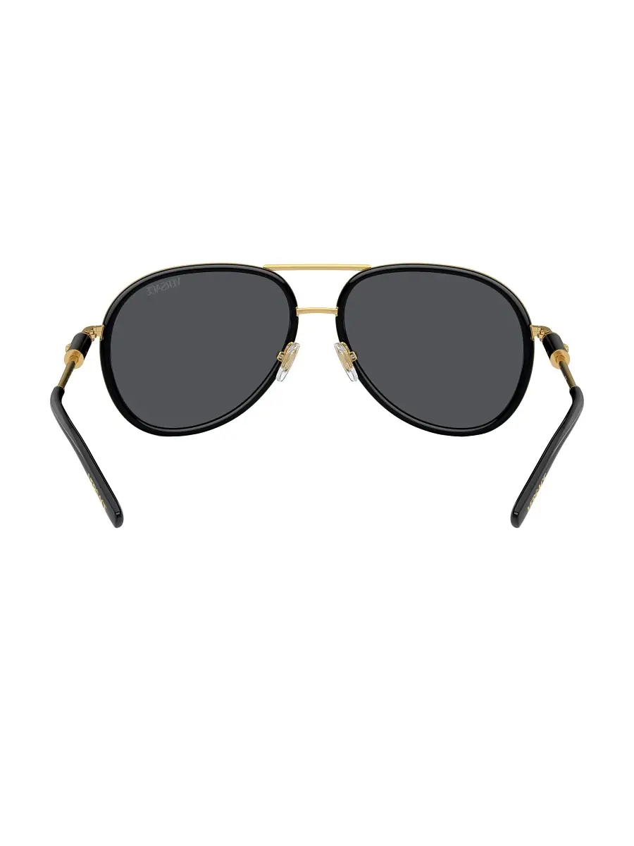Versace Men's 60MM Aviator Sunglasses - Black Gold Smoke | Thumbnail 4 Versace Men's 60MM Aviator Sunglasses - Black Gold Smoke | Thumbnail 4