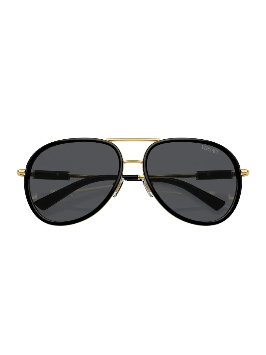 Versace Men's 60MM Aviator Sunglasses - Black Gold Smoke | Thumbnail 5 Versace Men's 60MM Aviator Sunglasses - Black Gold Smoke | Thumbnail 5