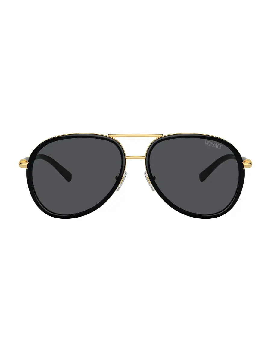 Versace Men's 60MM Aviator Sunglasses - Black Gold Smoke | Thumbnail 6 Versace Men's 60MM Aviator Sunglasses - Black Gold Smoke | Thumbnail 6