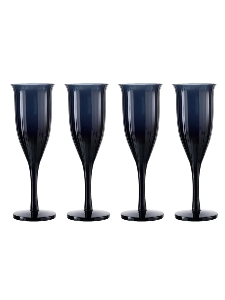 Nude Glass Omnia Bey 4-Piece Champagne Glass Set - Navy Blue | Thumbnail 3 Nude Glass Omnia Bey 4-Piece Champagne Glass Set - Navy Blue | Thumbnail 3