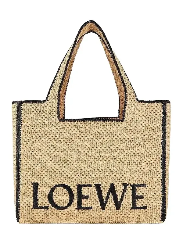 Women's x Paula's Ibiza Large Logo Raffia Tote Bag
