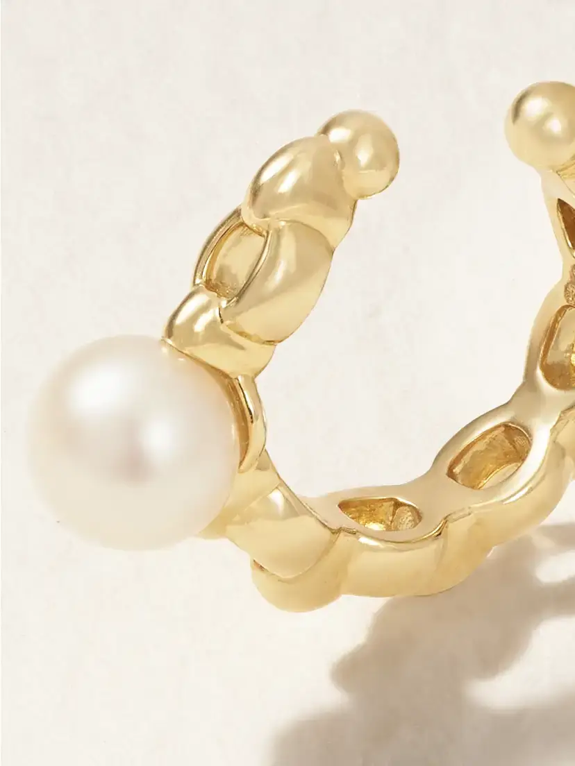 Mizuki Sea Of Beauty 14-karat Gold Pearl Ear Cuff | Thumbnail 3
