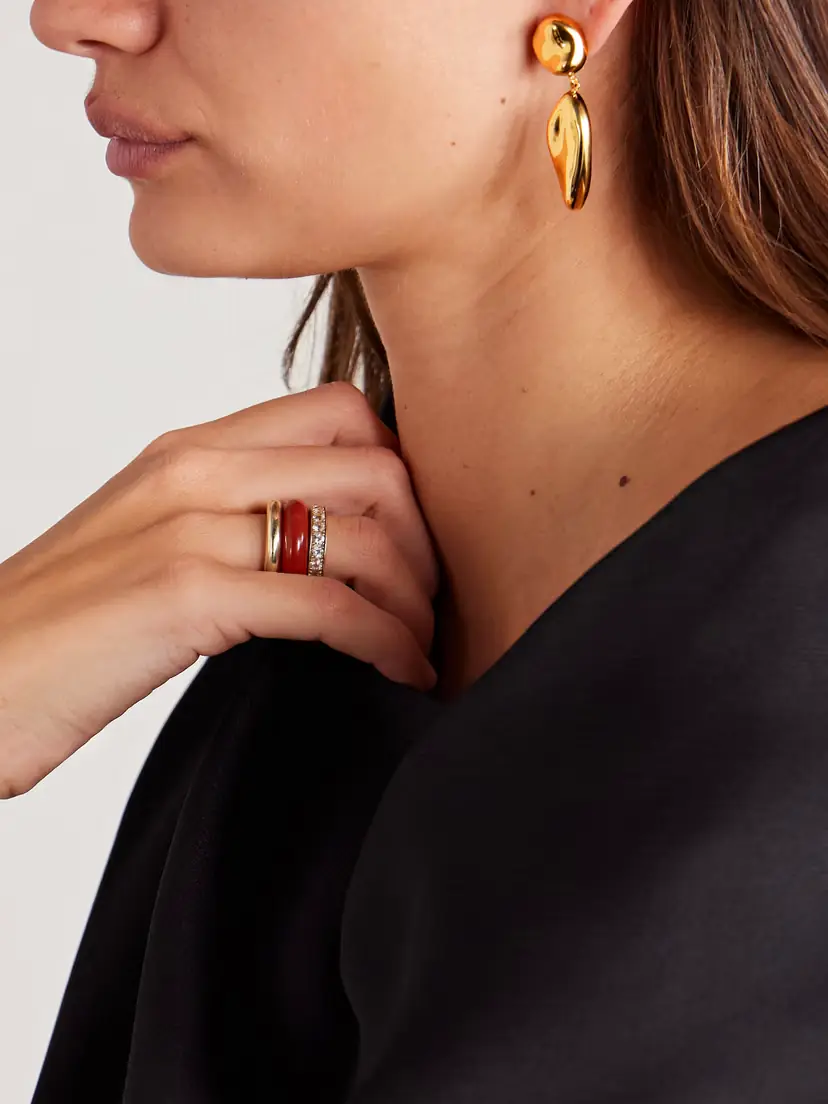 AGMES Short Patrice Gold Vermeil Earrings | Thumbnail 2 AGMES Short Patrice Gold Vermeil Earrings | Thumbnail 2