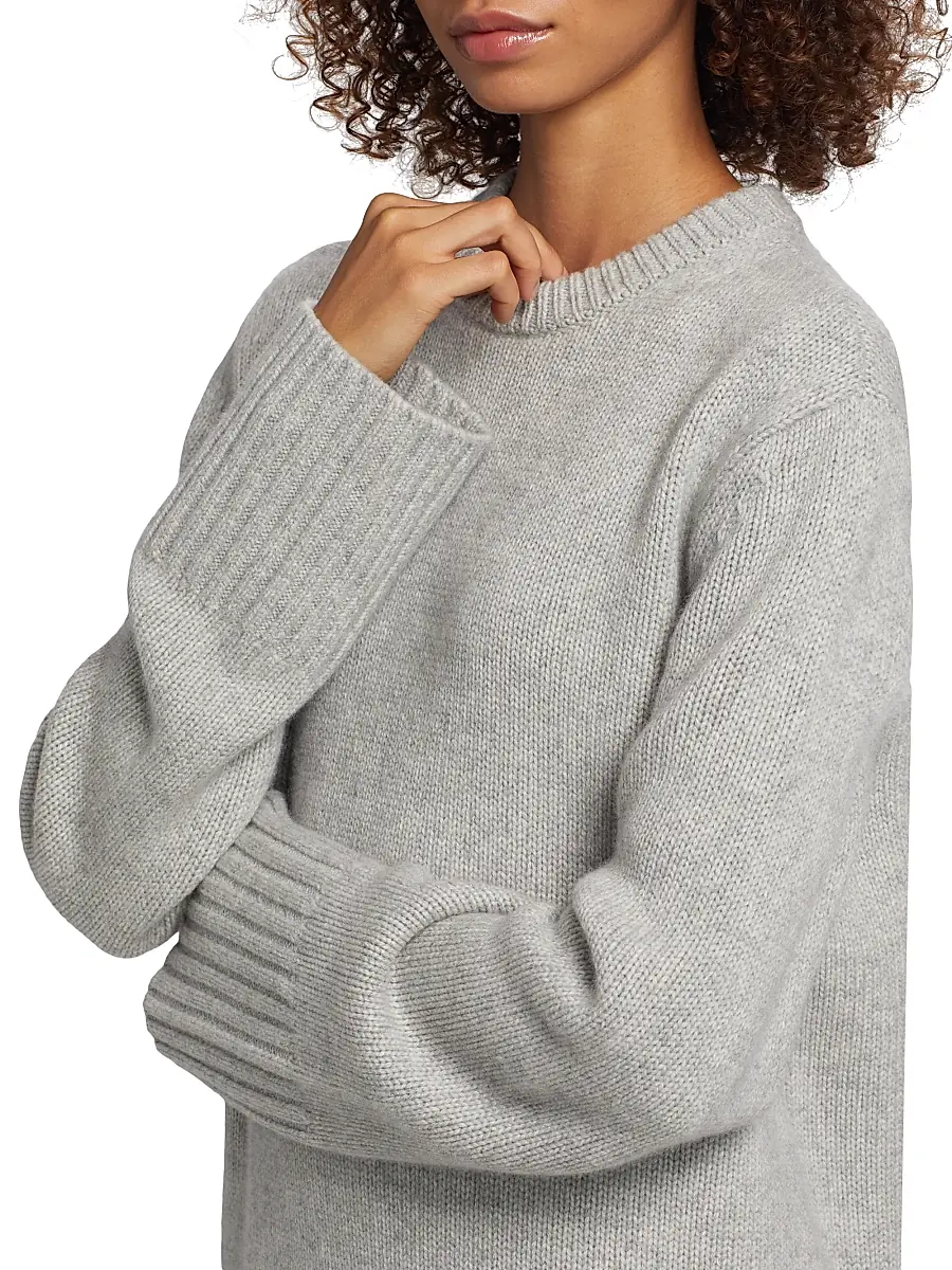 Michael Kors Collection Women's Cashmere Tunic Sweater - Pearl Melange | Thumbnail 6 Michael Kors Collection Women's Cashmere Tunic Sweater - Pearl Melange | Thumbnail 6