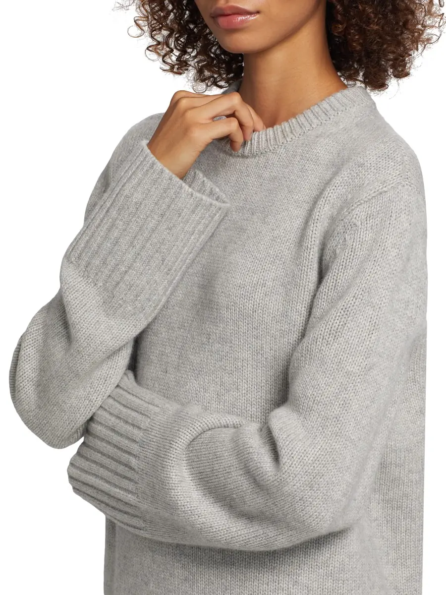 Michael Kors Collection Women's Cashmere Tunic Sweater - Pearl Melange | Thumbnail 5 Michael Kors Collection Women's Cashmere Tunic Sweater - Pearl Melange | Thumbnail 5