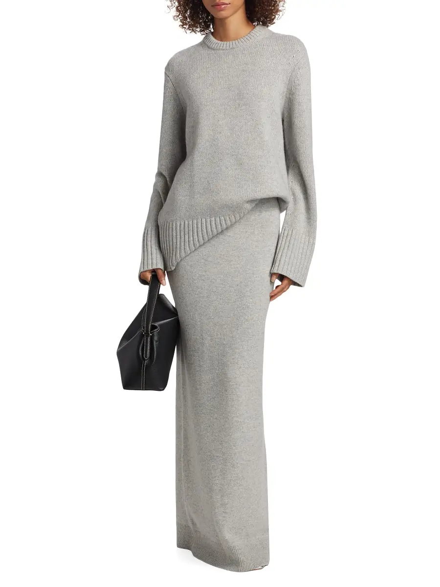 Michael Kors Collection Women's Cashmere Tunic Sweater - Pearl Melange | Image 1 Michael Kors Collection Women's Cashmere Tunic Sweater - Pearl Melange | Image 1