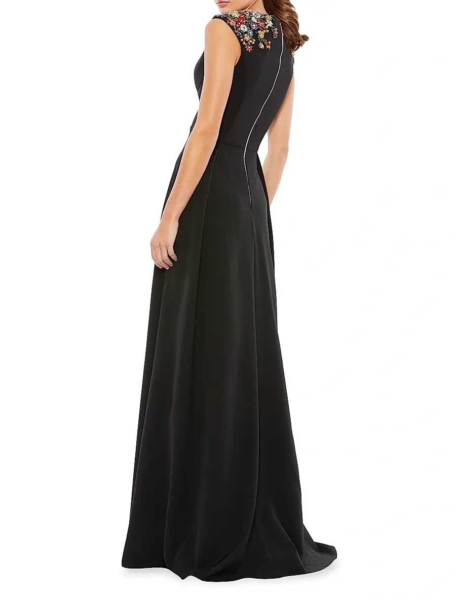 Mac Duggal Women's Crystal-Embellished V-Neck Gown | Thumbnail 2 Mac Duggal Women's Crystal-Embellished V-Neck Gown | Thumbnail 2