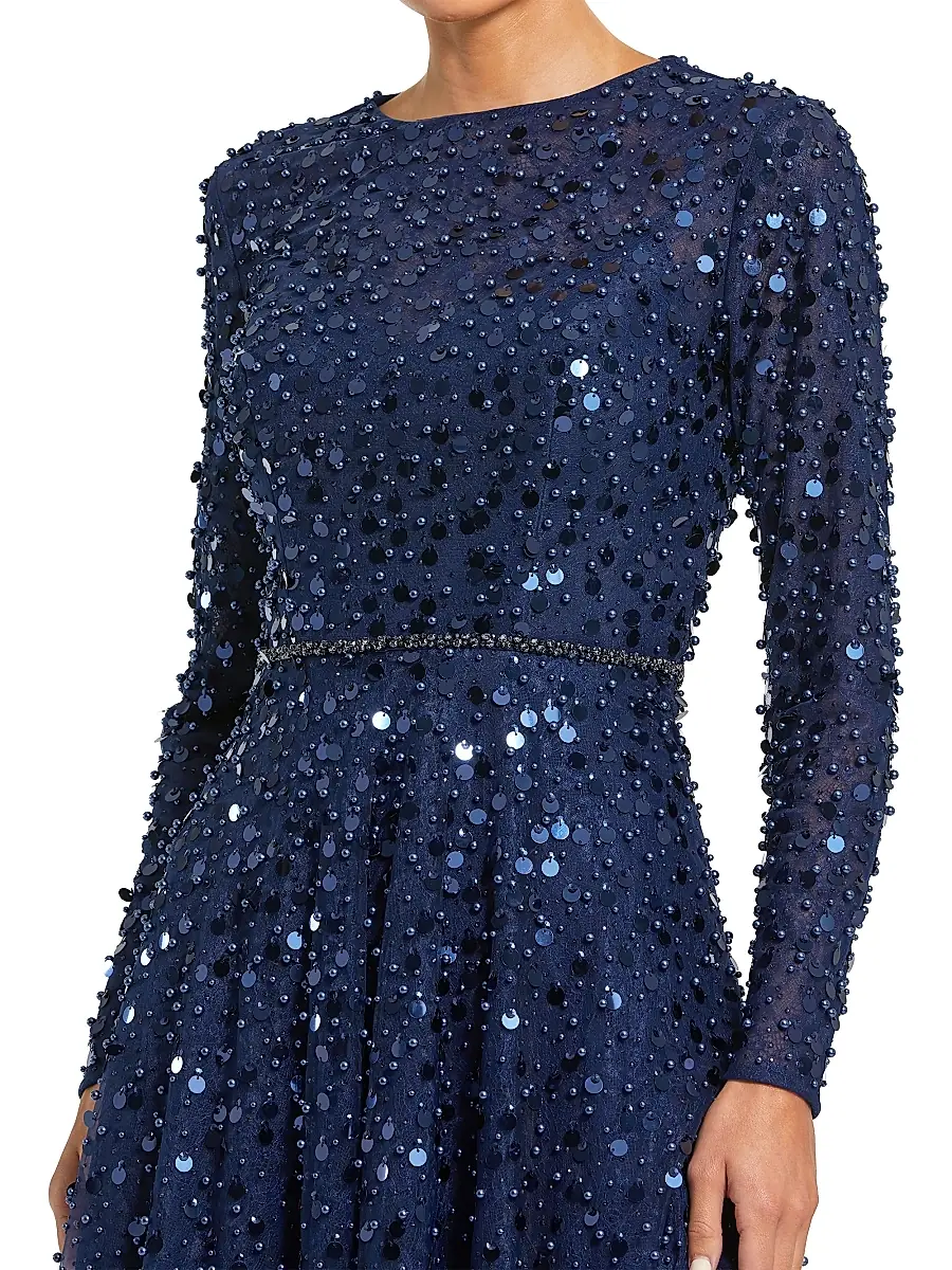 Mac Duggal Women's Sequin & Feather Embellished Gown | Thumbnail 3 Mac Duggal Women's Sequin & Feather Embellished Gown | Thumbnail 3