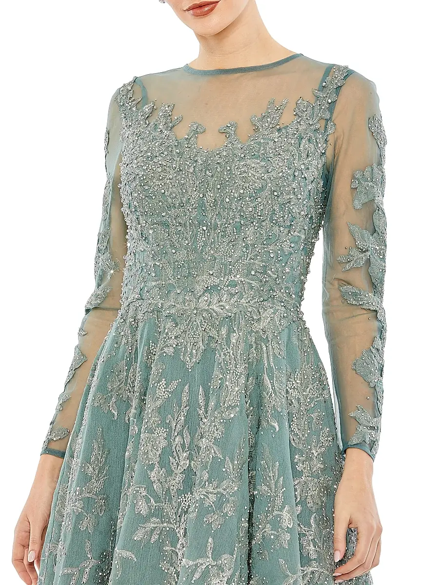 Mac Duggal Women's Floral Embellished Cocktail Dress | Thumbnail 3