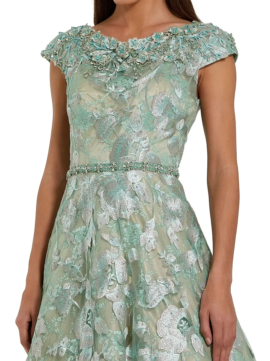 Mac Duggal Women's Embellished Cap-Sleeve High-Neck Gown | Thumbnail 3