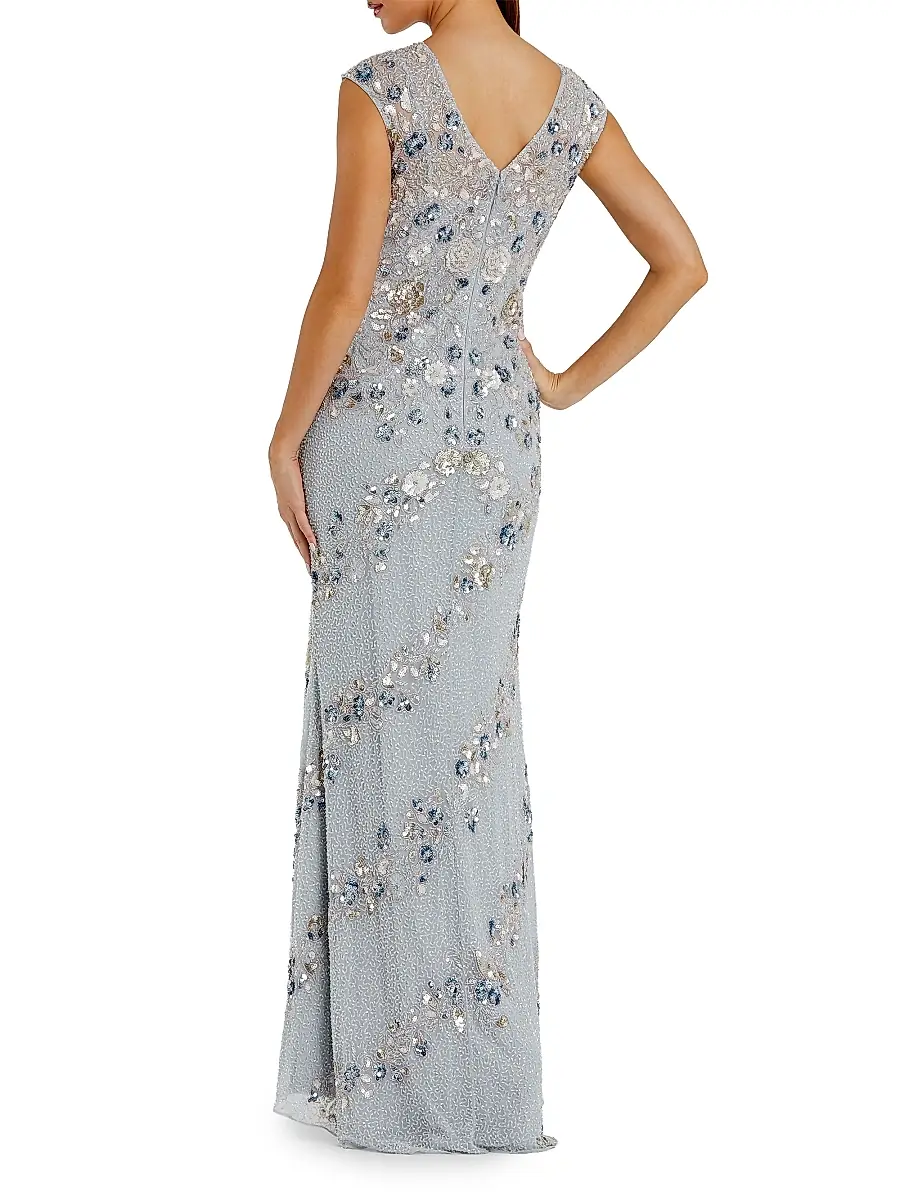 Mac Duggal Women's Beaded Trumpet Gown | Thumbnail 2