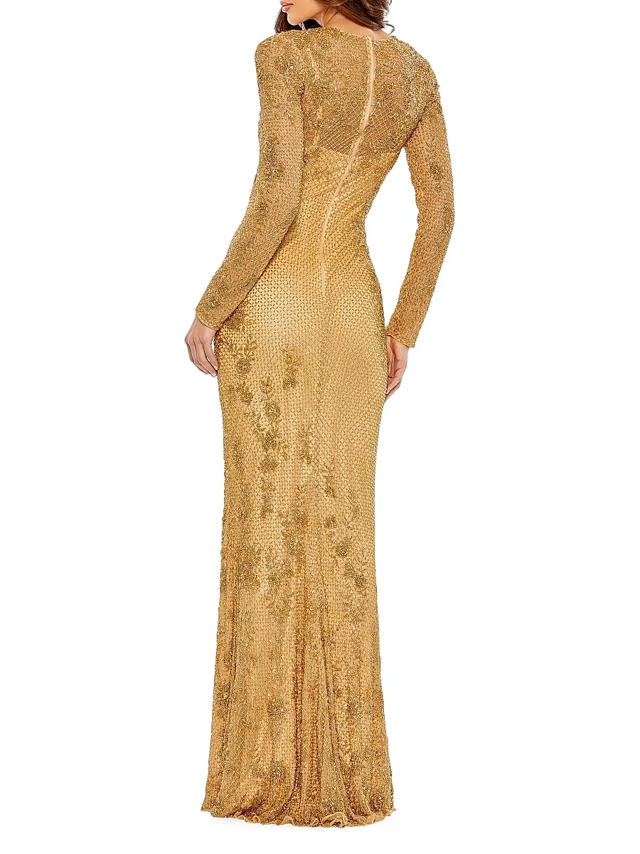 Mac Duggal Women's Embellished Long Sleeve Gown | Thumbnail 2