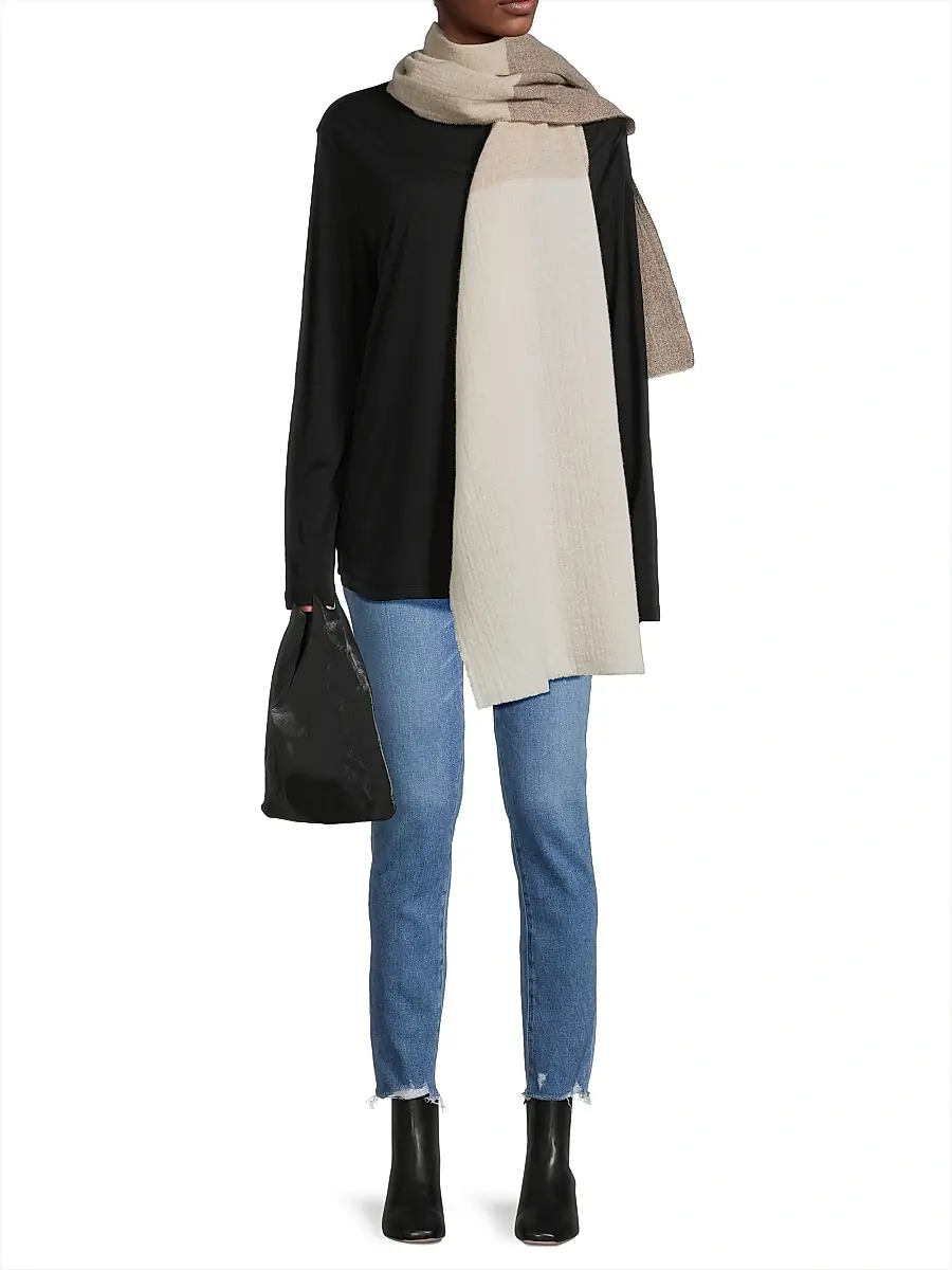 rag & bone Women's Millie Colorblocked Wool Scarf | Thumbnail 2 rag & bone Women's Millie Colorblocked Wool Scarf | Thumbnail 2