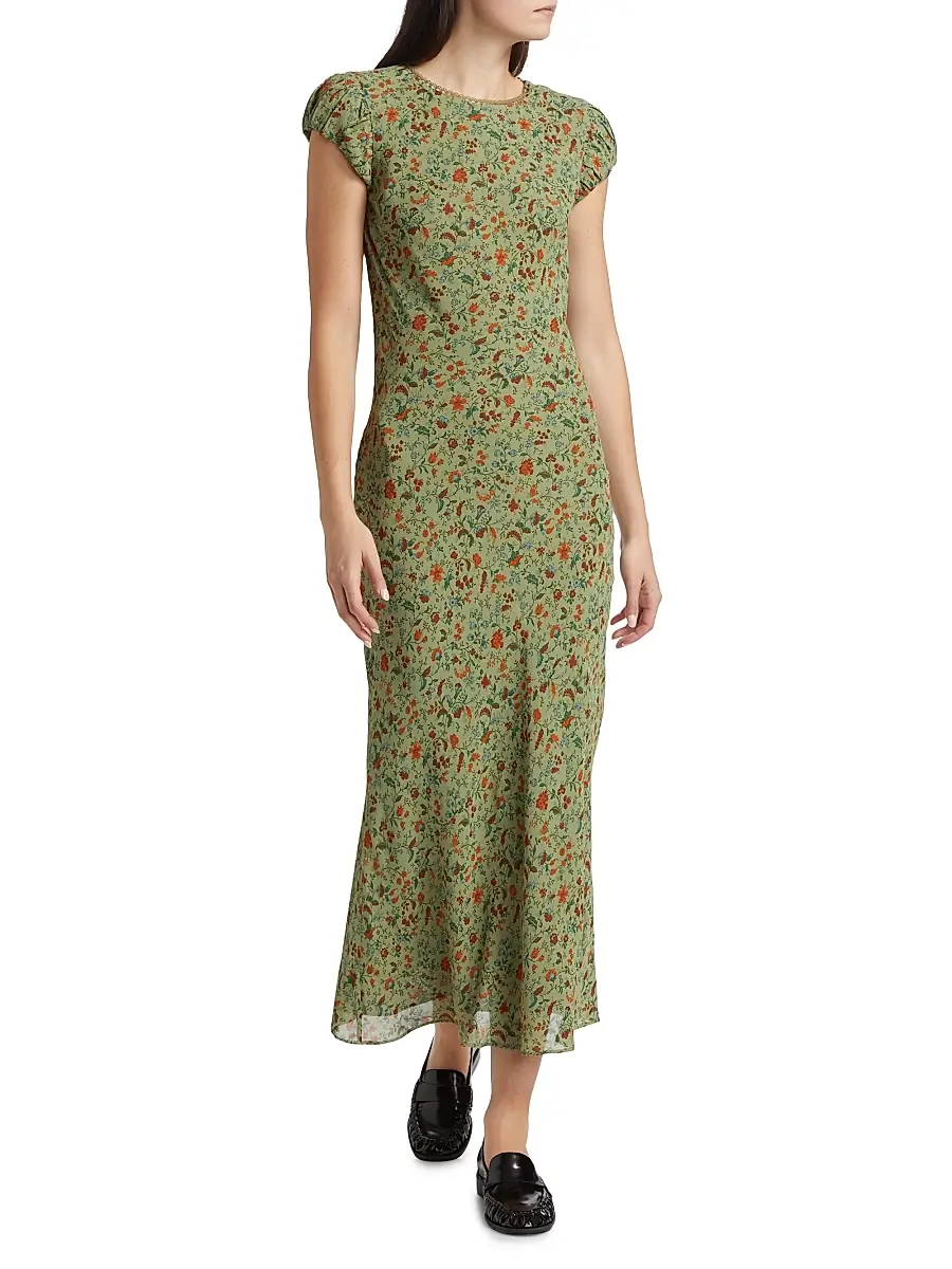 Reformation Women's Leana Floral Georgette Midi-Dres | Thumbnail 2 Reformation Women's Leana Floral Georgette Midi-Dres | Thumbnail 2