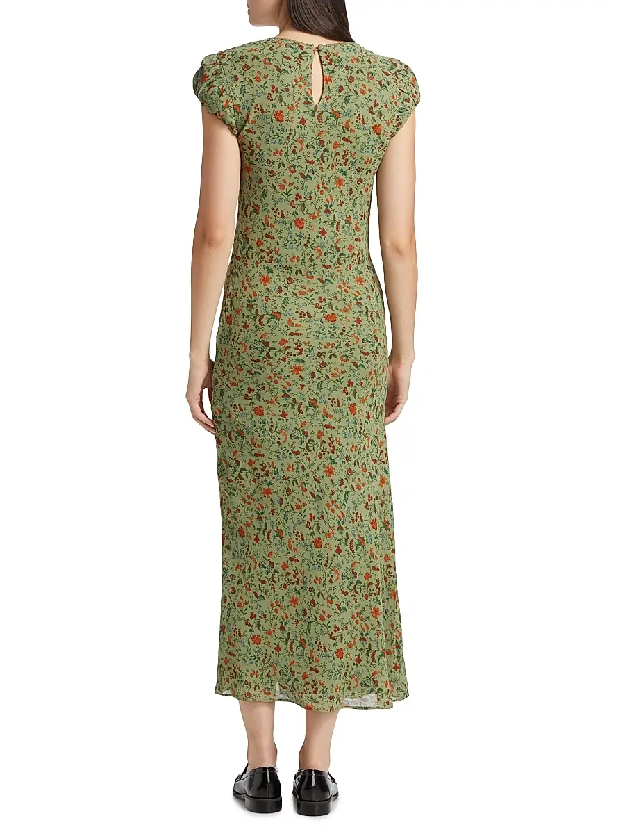 Reformation Women's Leana Floral Georgette Midi-Dres | Thumbnail 5 Reformation Women's Leana Floral Georgette Midi-Dres | Thumbnail 5