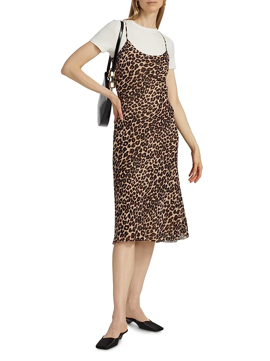 Reformation Women's Emerick Leopard Slip Dress - Leo | Thumbnail 2