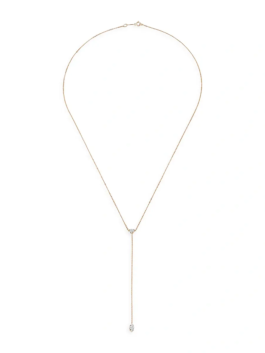 Anita Ko Women's 18K Rose Gold & 0.55 TCW Diamond Lariat Necklace