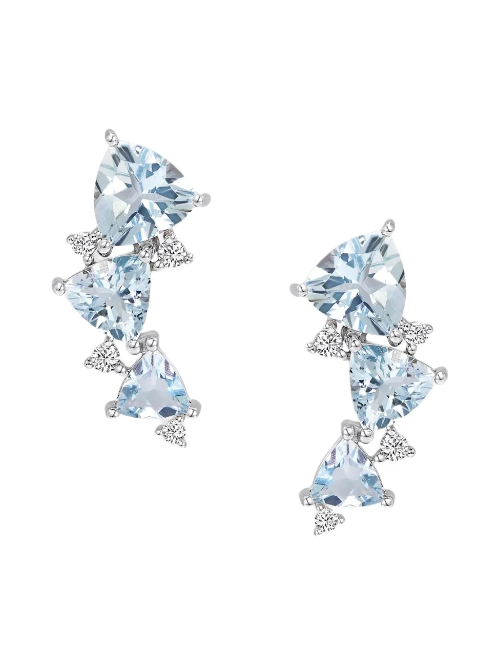 Hueb Women's Mirage 18K White Gold, Diamond & Aquamarine Crawler Earrings
