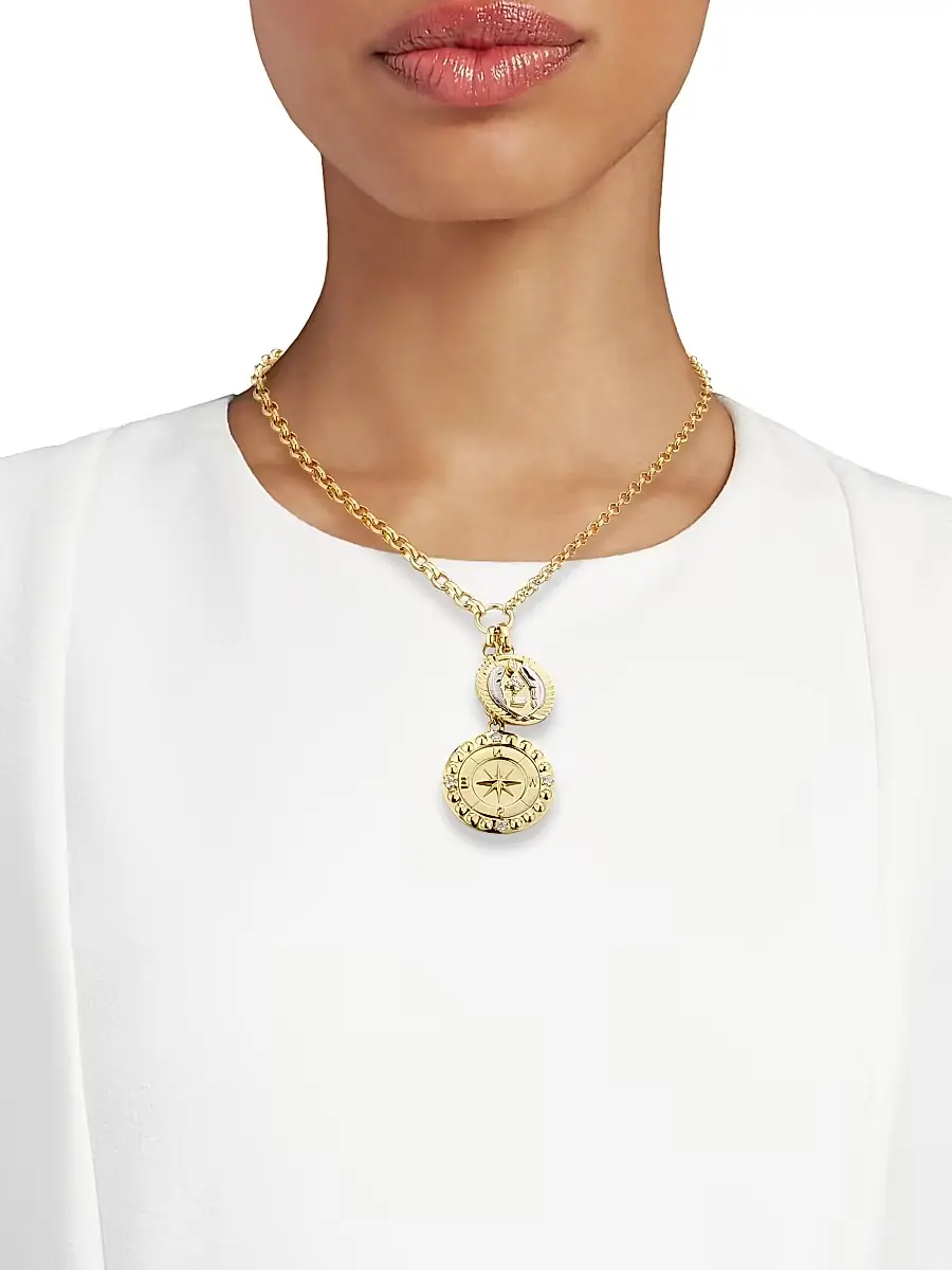 Foundrae Women's Vivacity 18K Yellow & White Gold & 0.15 TCW Diamond Midsize Mixed Link Necklace - Yellow Gold | Thumbnail 2 Foundrae Women's Vivacity 18K Yellow & White Gold & 0.15 TCW Diamond Midsize Mixed Link Necklace - Yellow Gold | Thumbnail 2