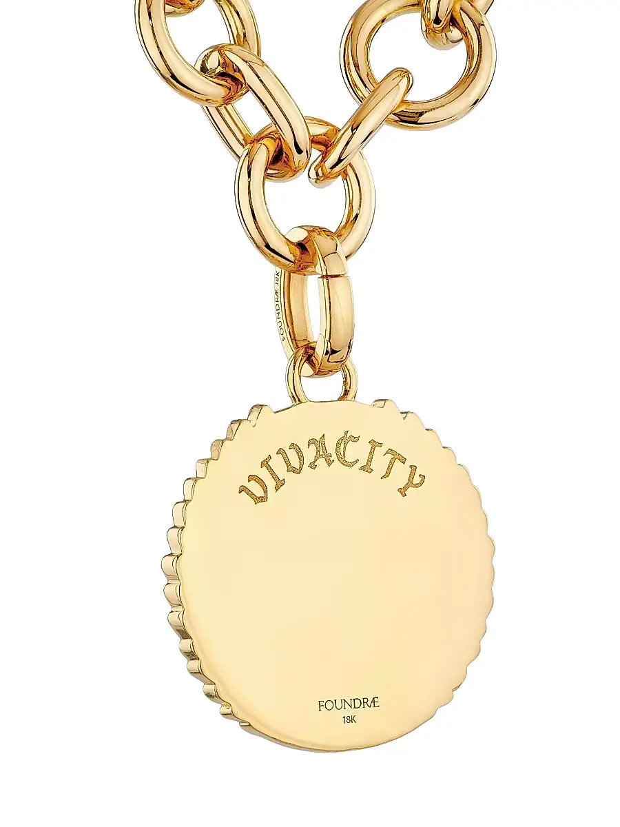Foundrae Women's Vivacity 18K Yellow & White Gold & 0.15 TCW Diamond Midsize Mixed Link Necklace - Yellow Gold | Thumbnail 4 Foundrae Women's Vivacity 18K Yellow & White Gold & 0.15 TCW Diamond Midsize Mixed Link Necklace - Yellow Gold | Thumbnail 4