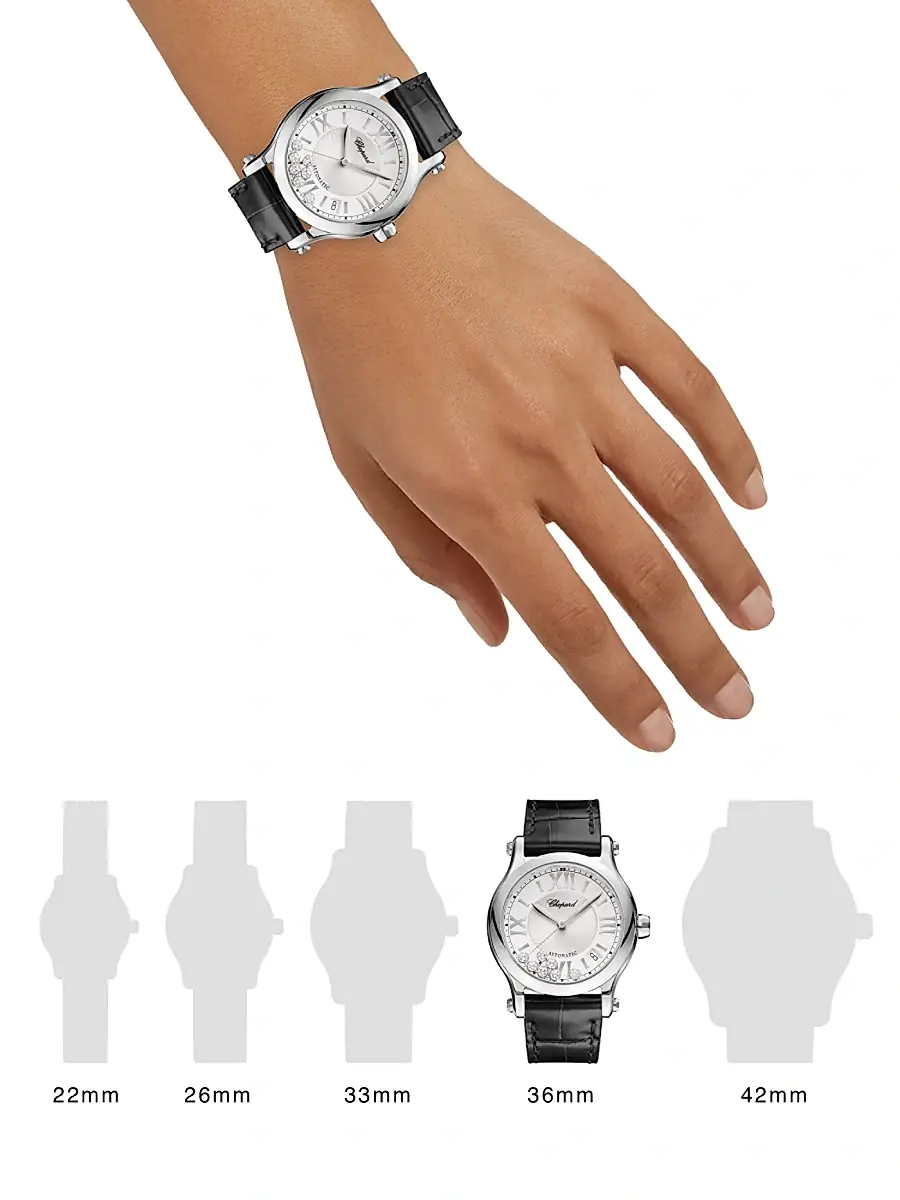Chopard Women's Happy Sport Stainless Steel, Diamond & Alligator-Strap Watch | Thumbnail 2 Chopard Women's Happy Sport Stainless Steel, Diamond & Alligator-Strap Watch | Thumbnail 2