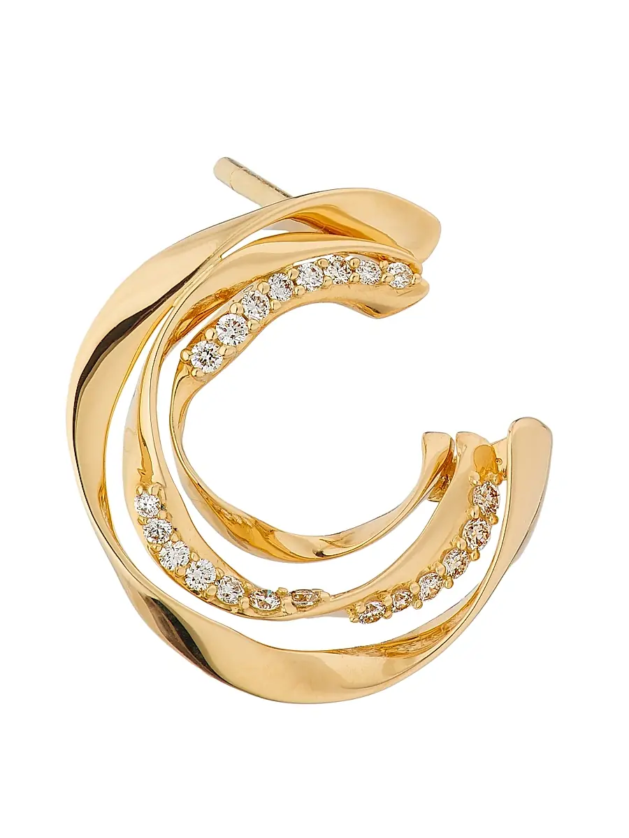 Hueb Women's Dunas 18K Yellow Gold & 0.24 TCW Diamond Hoop Earrings | Thumbnail 3 Hueb Women's Dunas 18K Yellow Gold & 0.24 TCW Diamond Hoop Earrings | Thumbnail 3