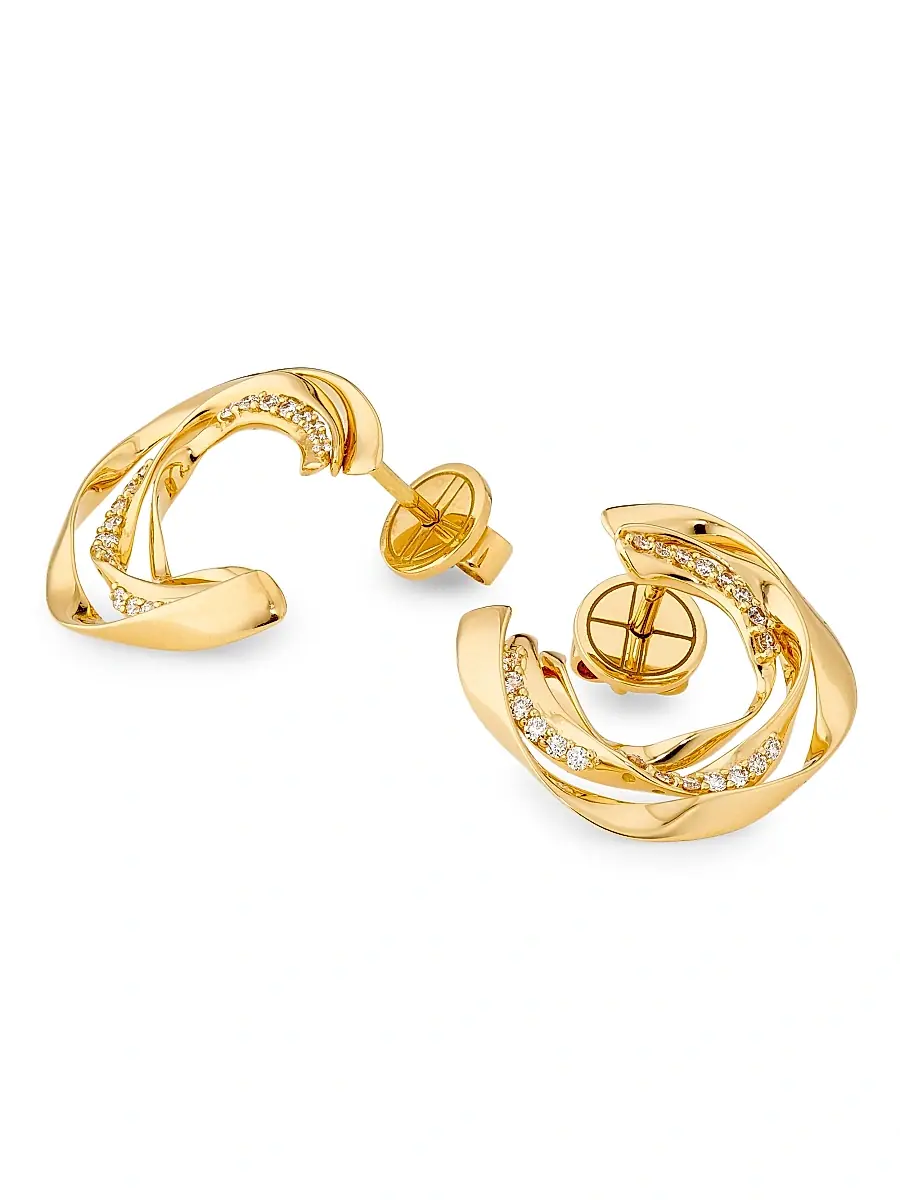 Hueb Women's Dunas 18K Yellow Gold & 0.24 TCW Diamond Hoop Earrings | Thumbnail 4 Hueb Women's Dunas 18K Yellow Gold & 0.24 TCW Diamond Hoop Earrings | Thumbnail 4
